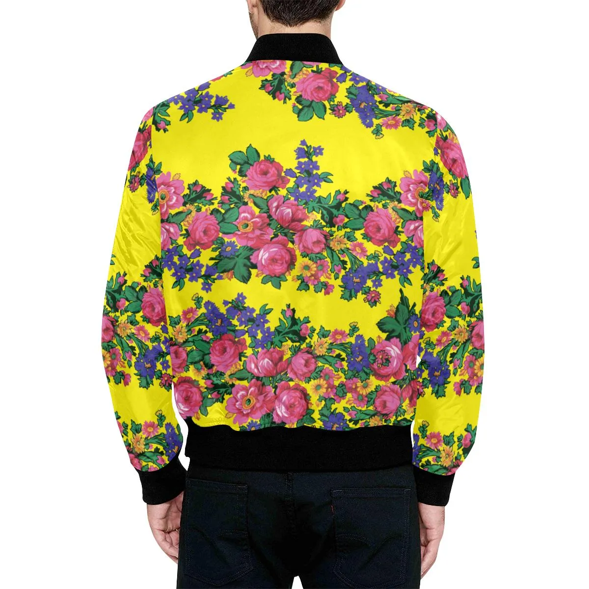 Kokum's Revenge-Yellow Unisex Heavy Bomber Jacket with Quilted Lining