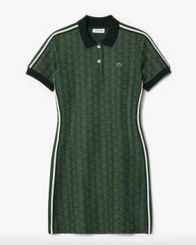 Lacoste - Slim Fit Monogram Jacquard Khaki Green ICL - Polo Dress