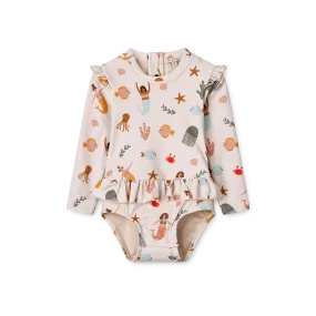 Liewood Baby Sille Long-Sleeve Swimsuit - Mermaids Sandy