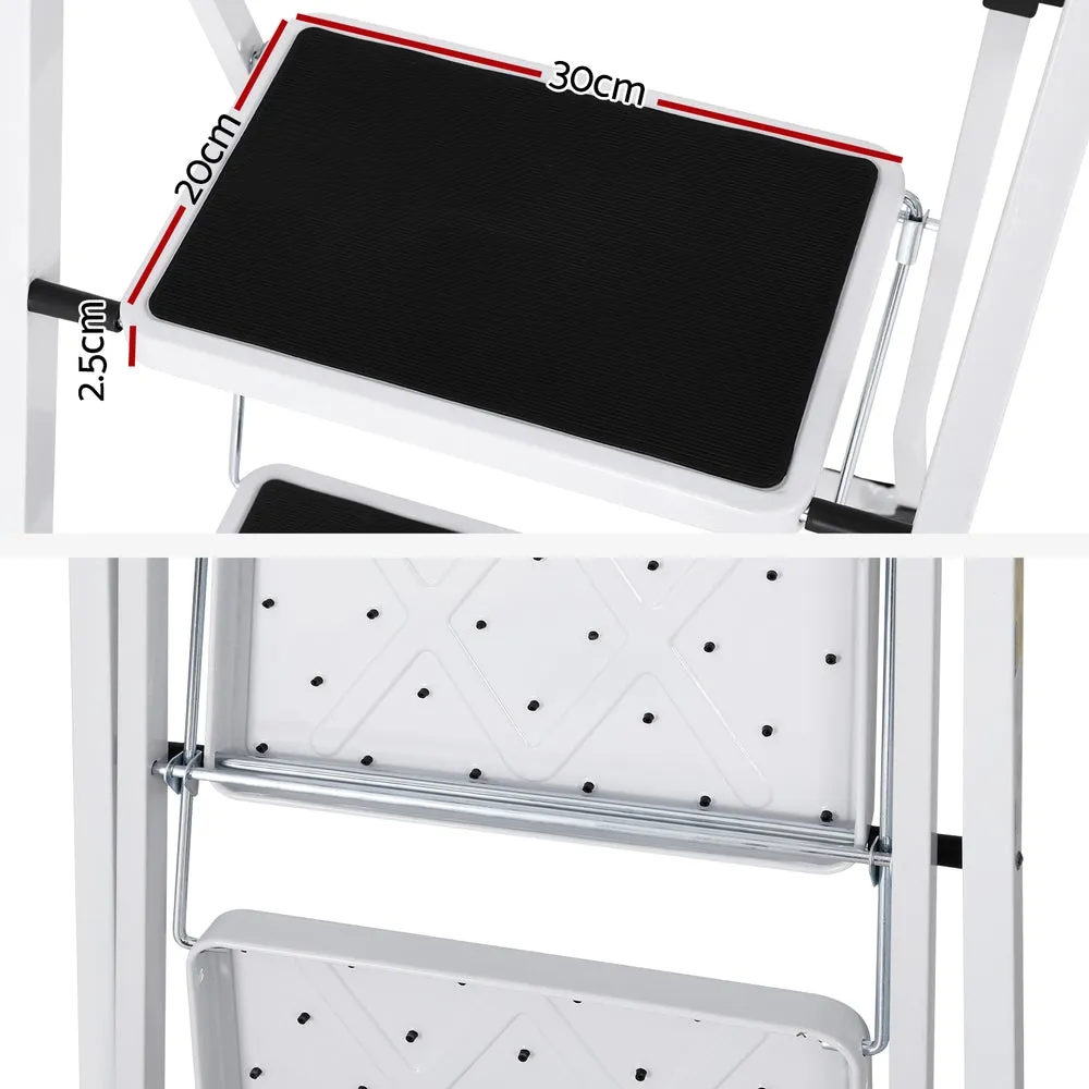 Lightweight Folding 2 Step Ladder with Non-Slip Feet - Giantz