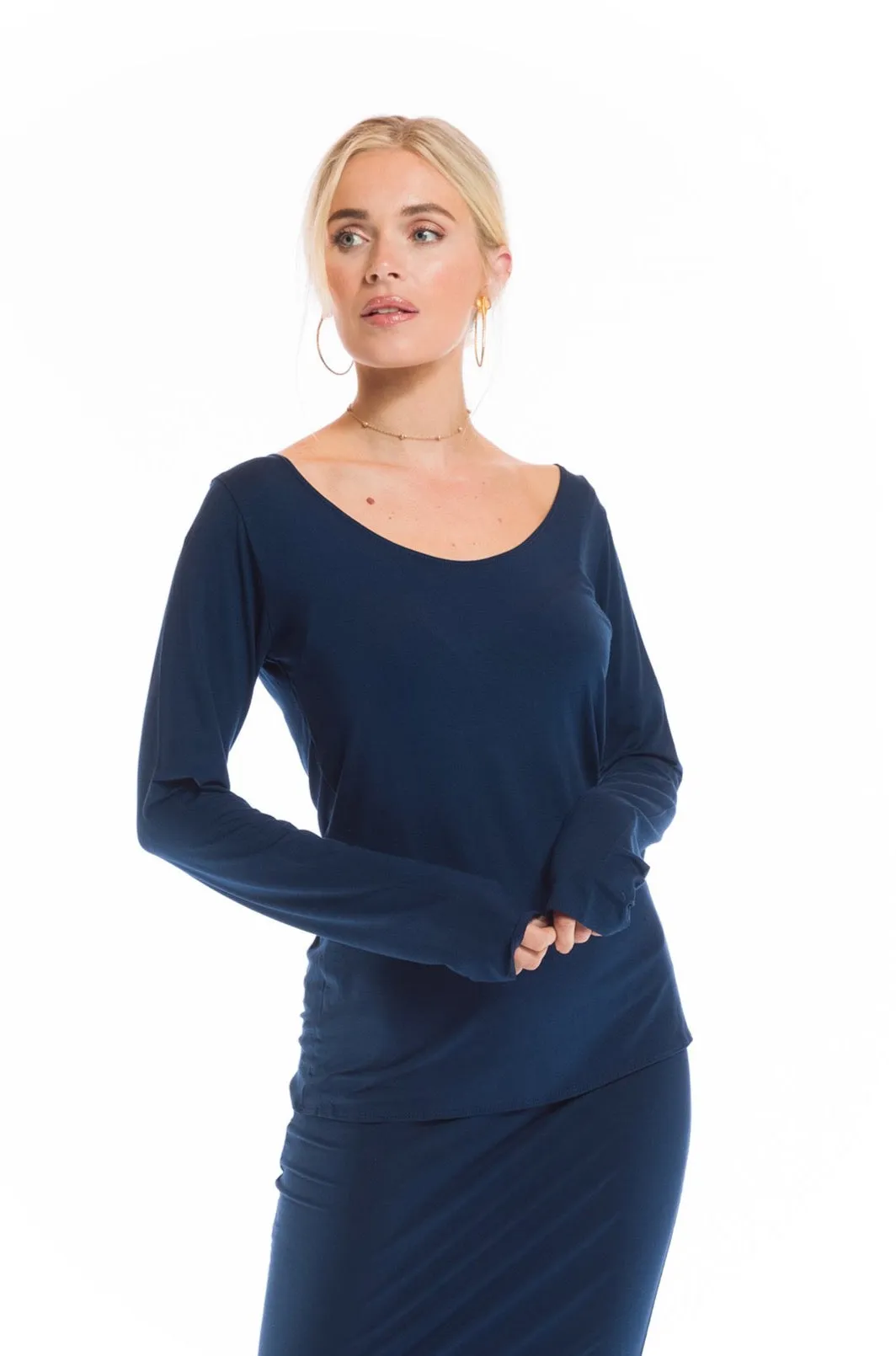 LONG SLEEVE TOP NAVY