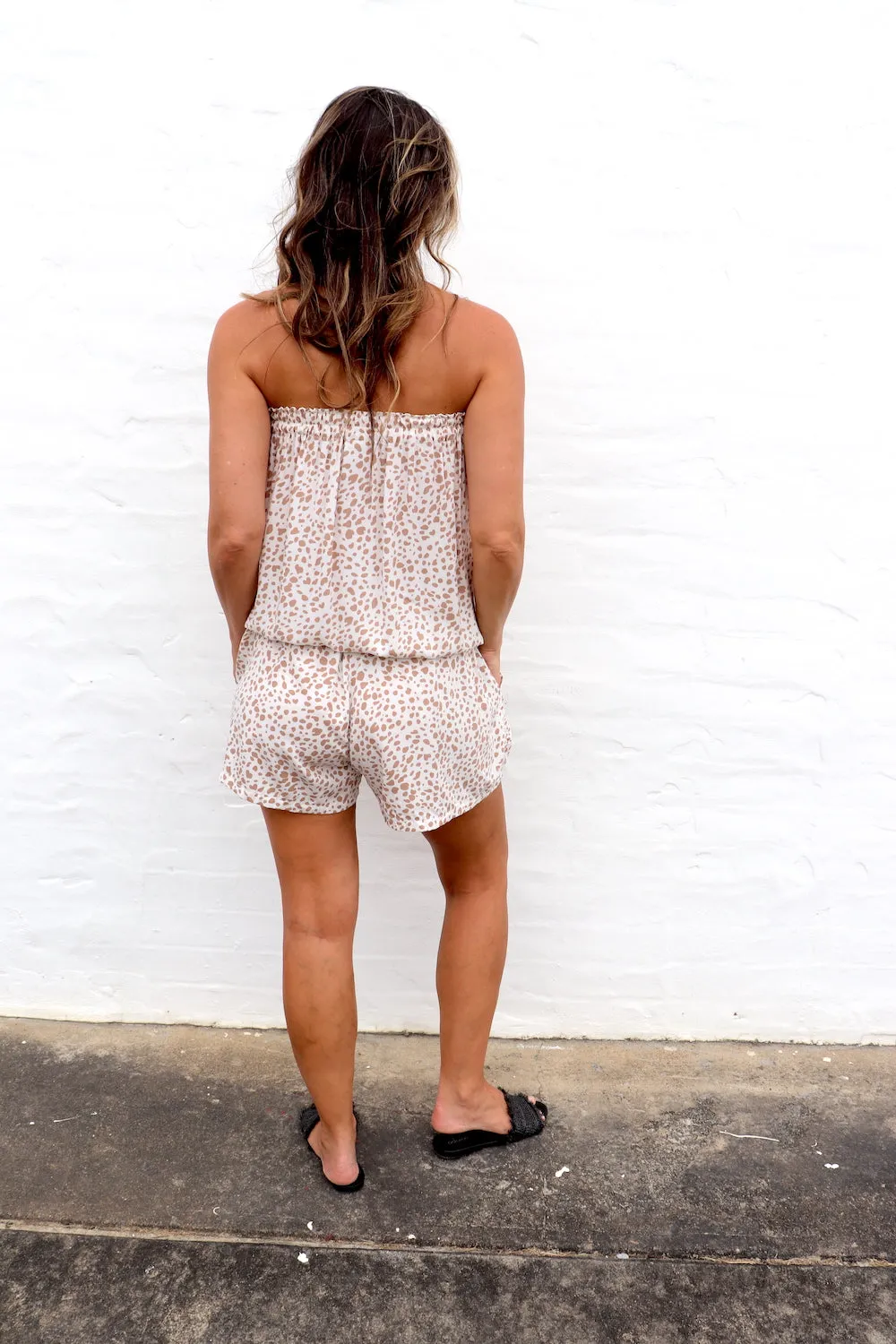 Maldives Short Jumpsuit In Pebbles Taupe