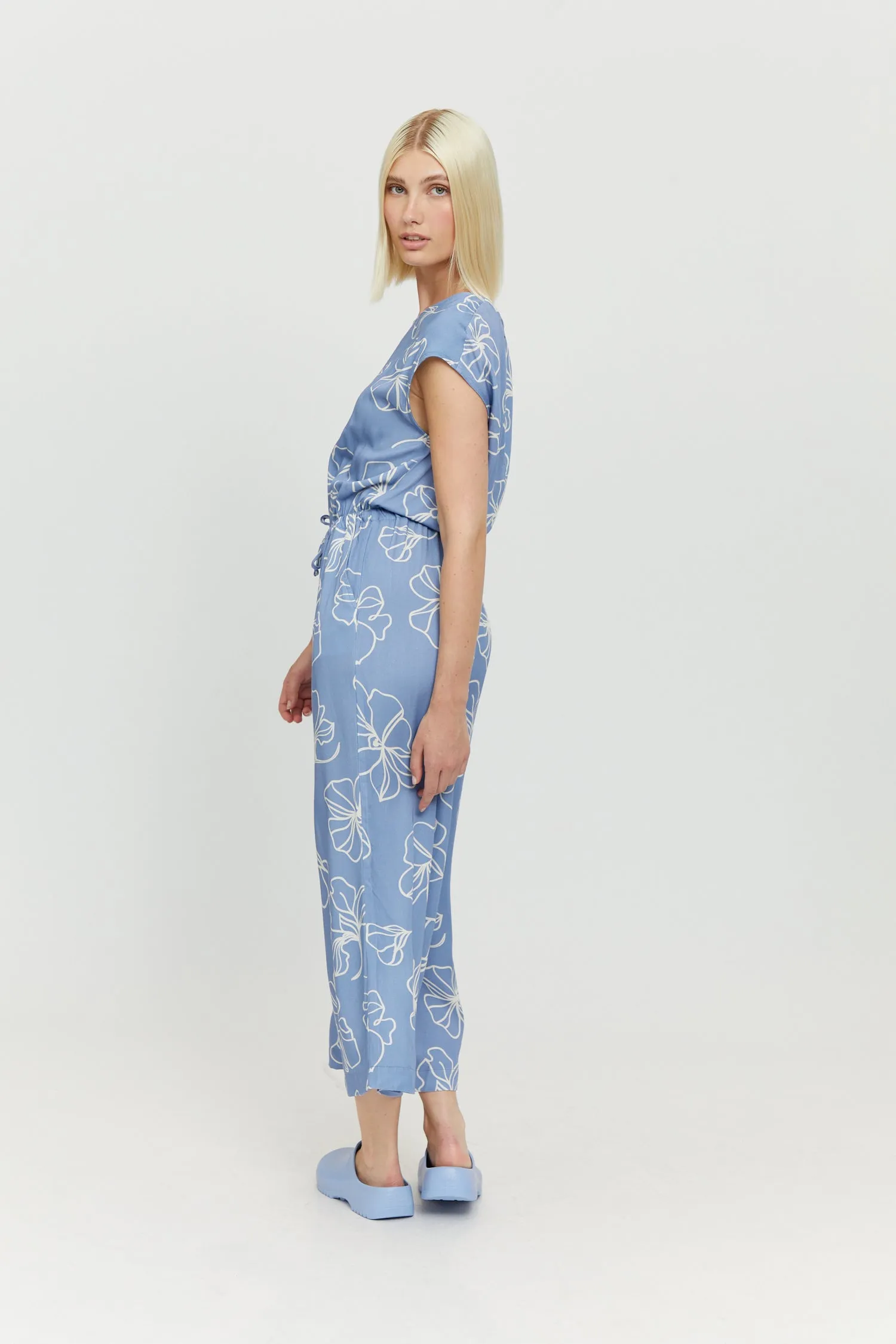 Marisa Printed Jumpsuit Blue