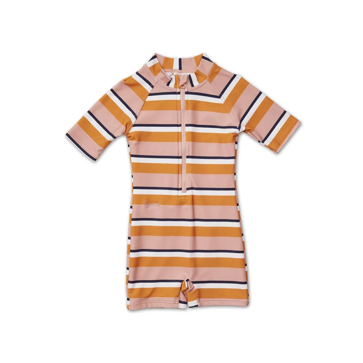 Max Sea Rose/Mustard Stripe Swim Jumpsuit-last size 0-3m