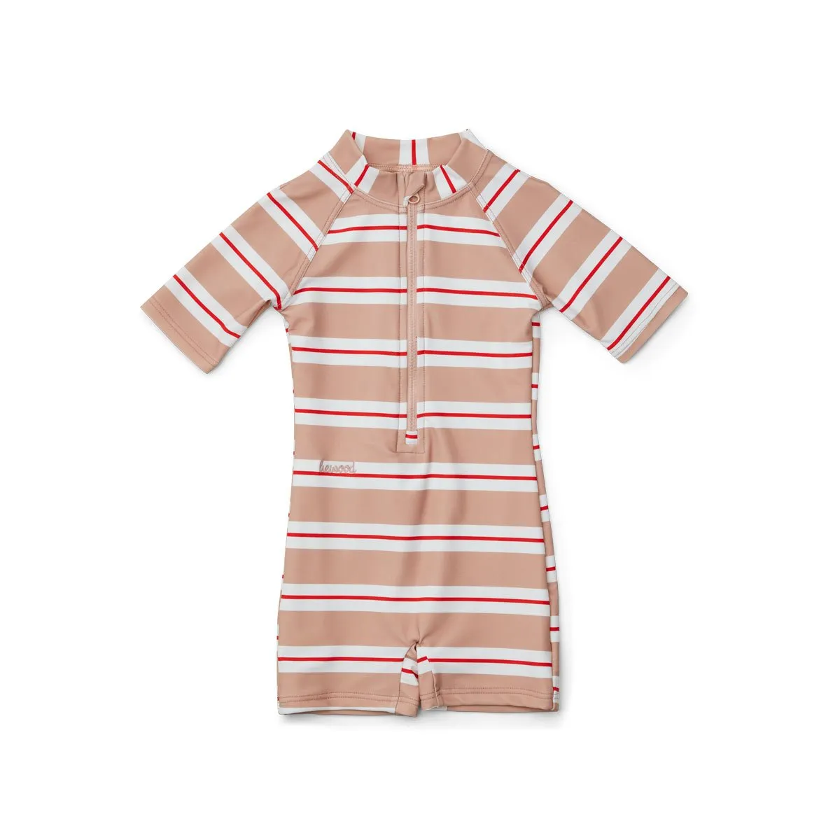 Max Swim Jumpsuit - Stripe: Rose/apple red/creme de la creme