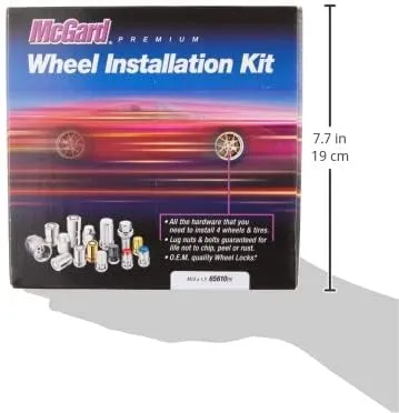 McGard 65610BK SplineDrive Black (M14 x 1.5 Thread Size) Wheel Installation Kit for 6-Lug Wheels,20 Lug Nuts / 4 Locks / 1 Key / 1 Install Tool