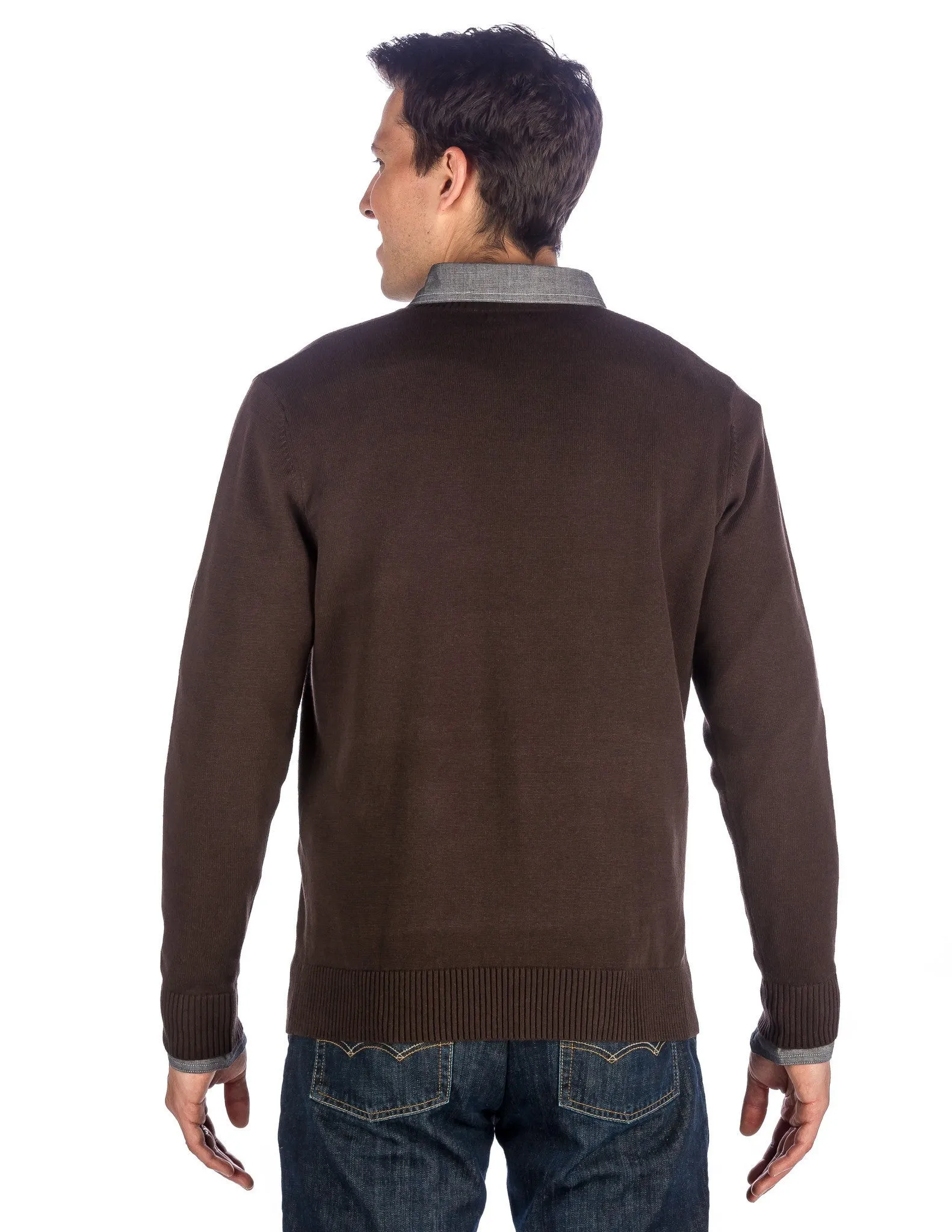 Men's 100% Cotton V-Neck Essential Sweater