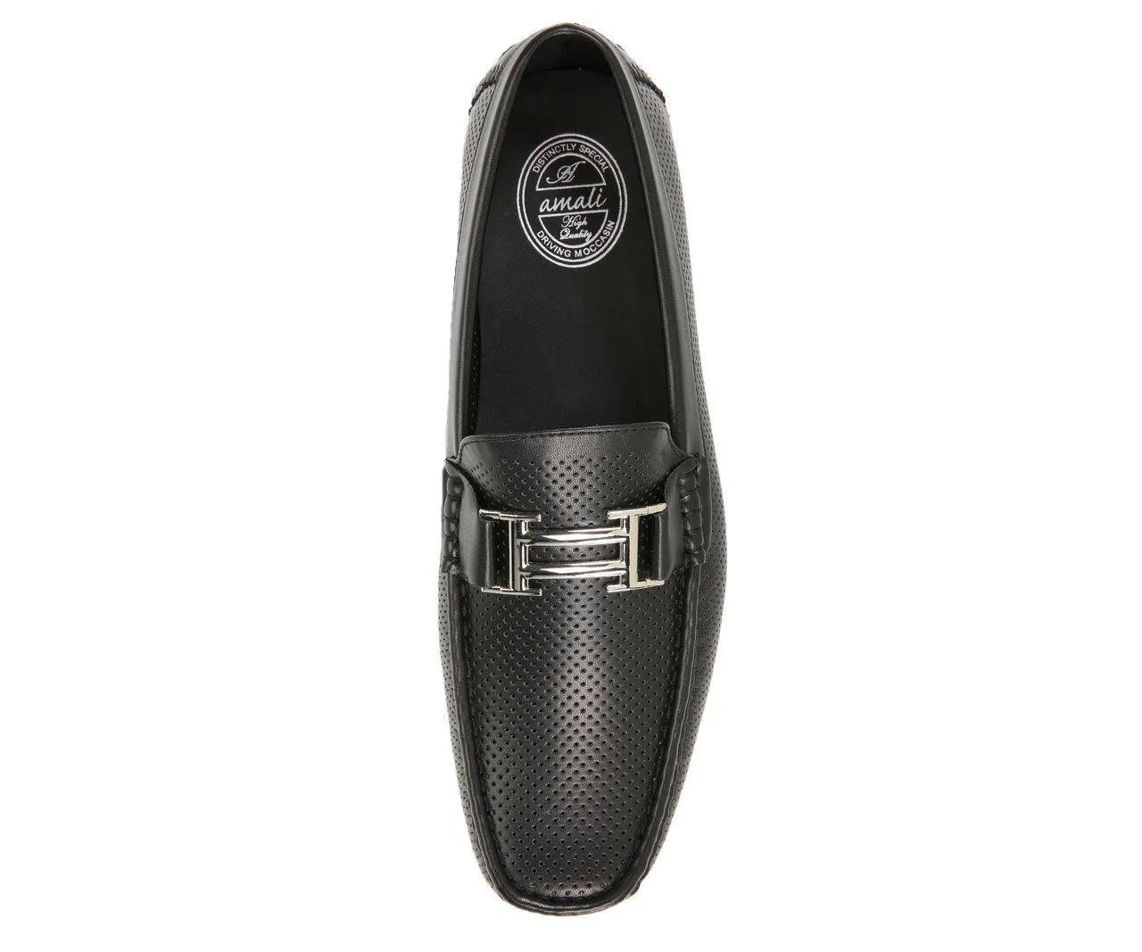 Men's Black Perforated Smooth Driving  Moccasin/Loafers Shoes