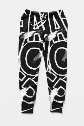 Men's Black Printed Regual Fit Jogger - #AOJ08