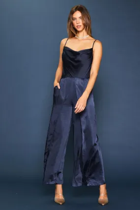 Midnight Kiss Satin Jumpsuit