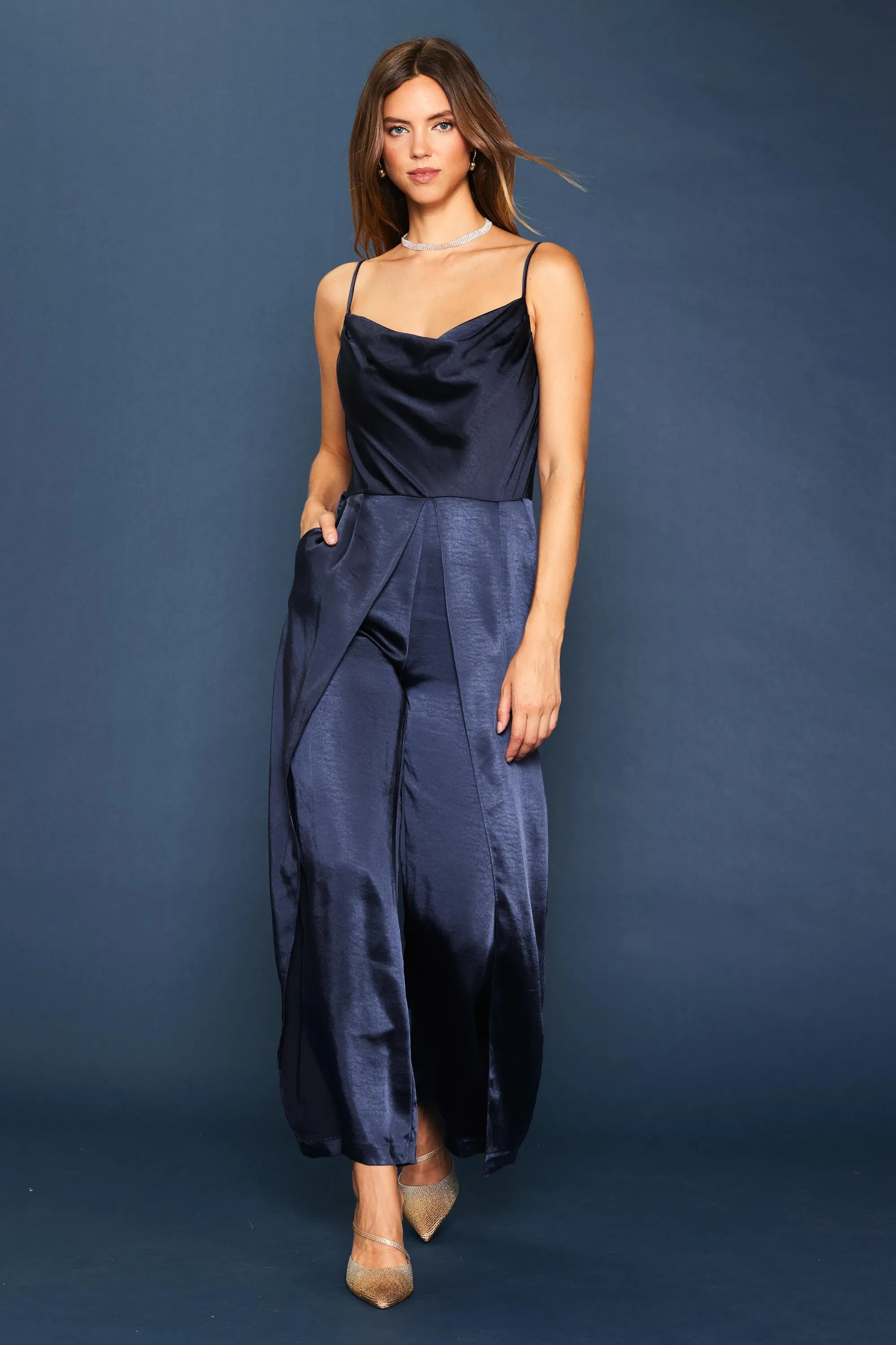 Midnight Kiss Satin Jumpsuit