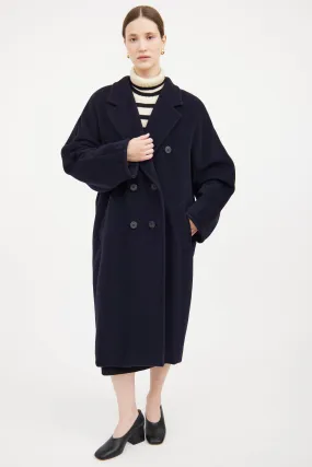 Navy  Double Breasted Coat