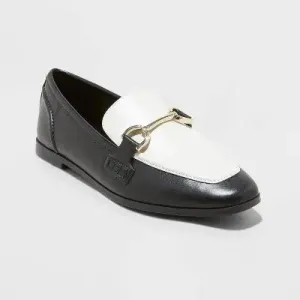 New - A New Day Women's Faux Leather Slip On Loafer Flats Almond Toe Memory Foam