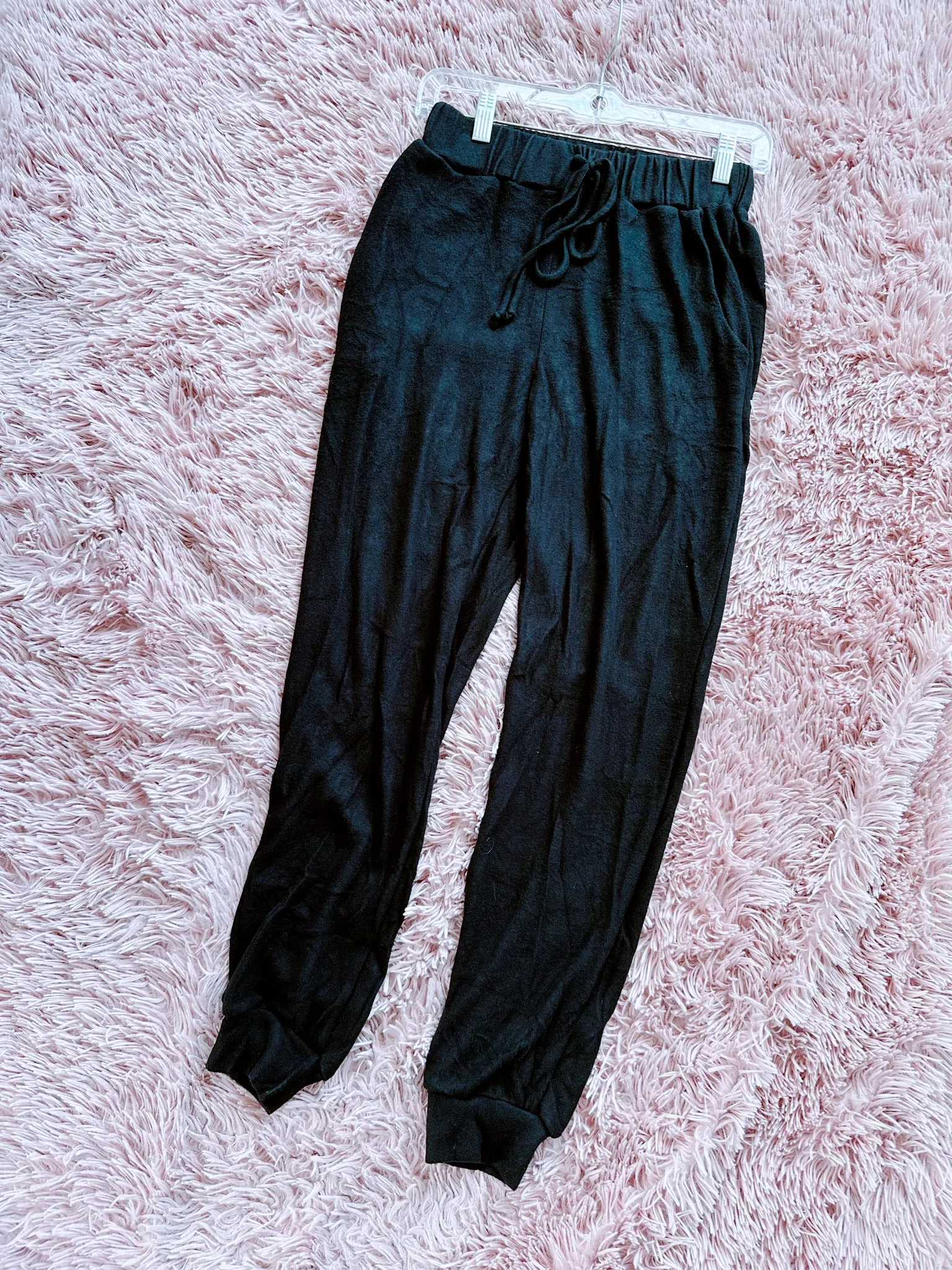 Off The Clock Black Joggers