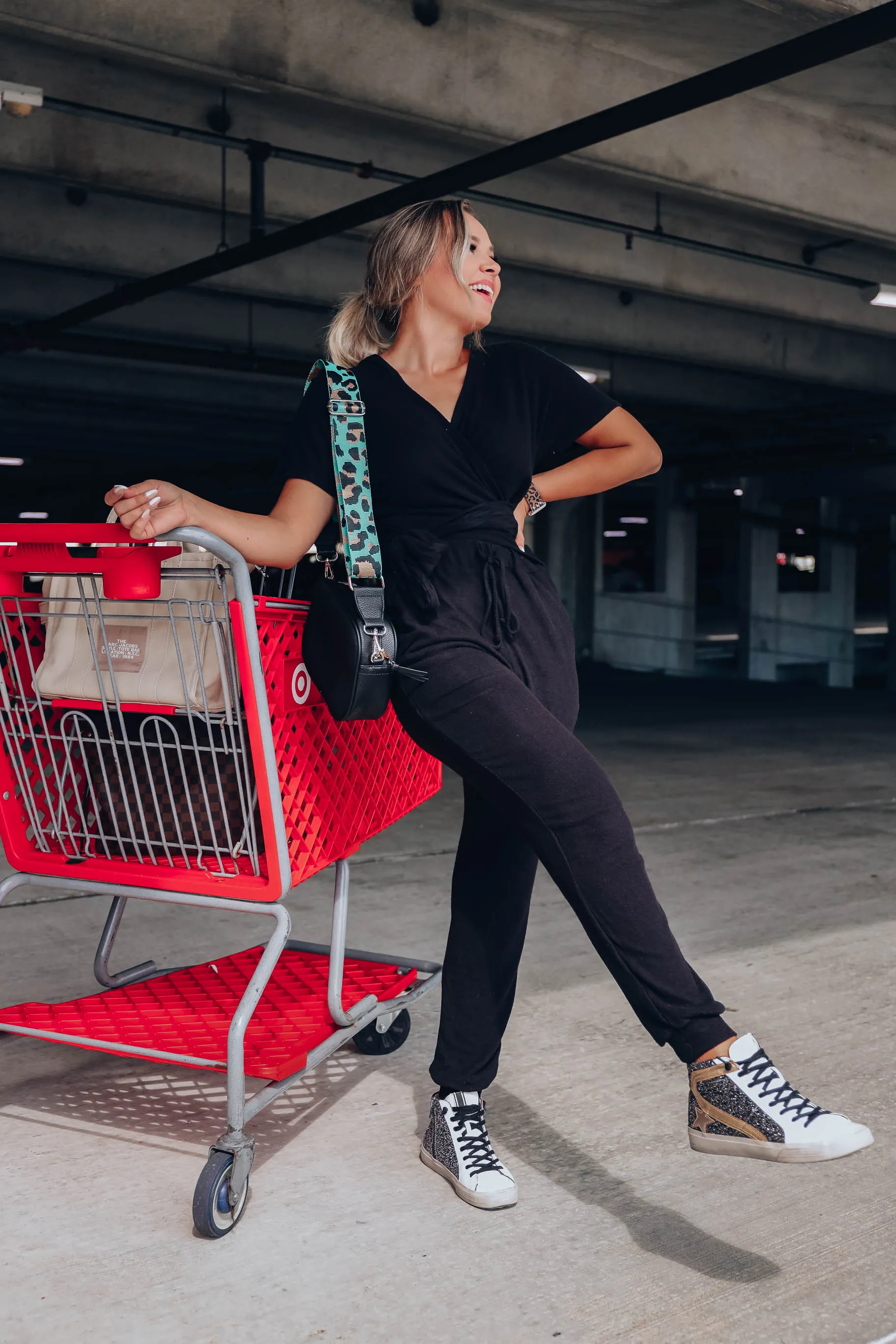 Off The Clock Black Joggers