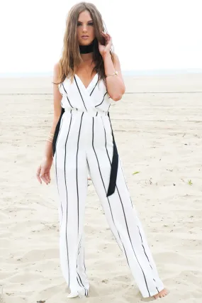 Palazzo Striped Jumpsuit