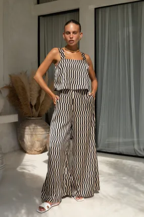 Peyton Black Gold Stripe Jumpsuit