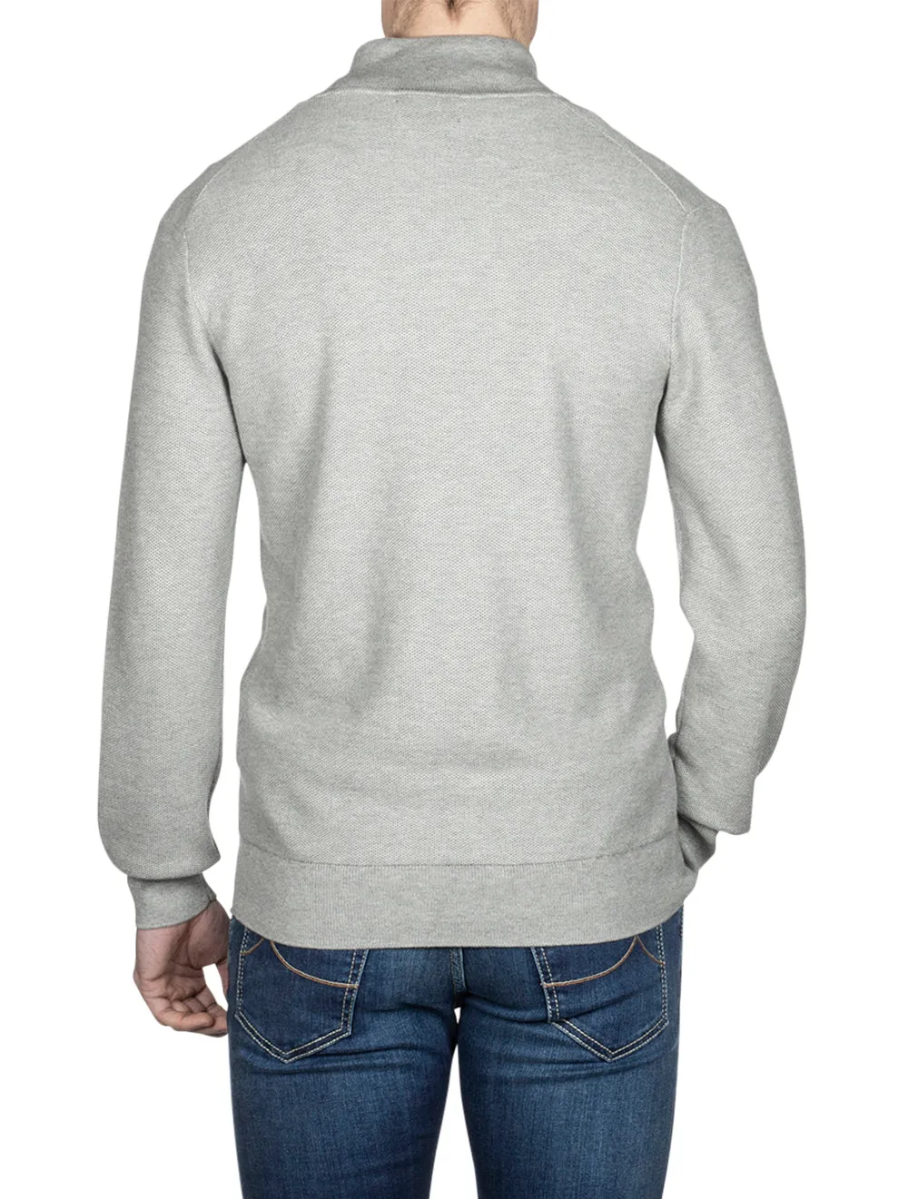 Pima Texture Halfzip Pullover Andover Heather