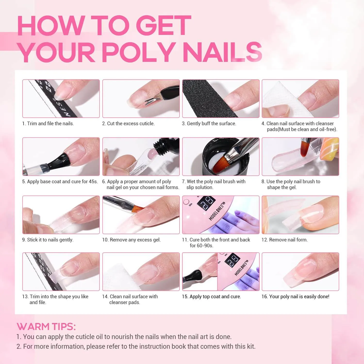 Pink Empire - 21Pcs 6 Colors Poly Nail Gel Kit