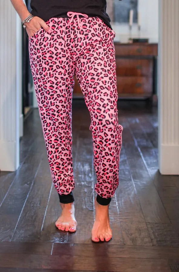 Pink Leopard Joggers