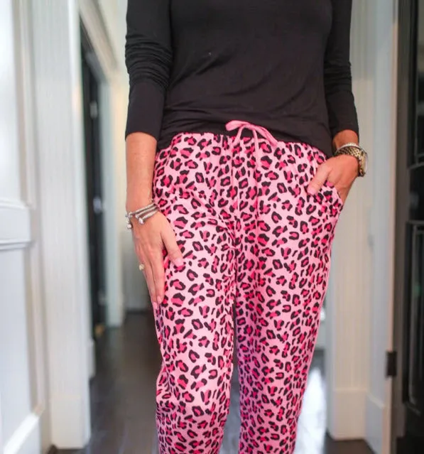 Pink Leopard Joggers