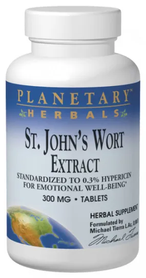 PLANETARY HERBALS - St. Johns Wort Extract 300 mg - 90 Tablets