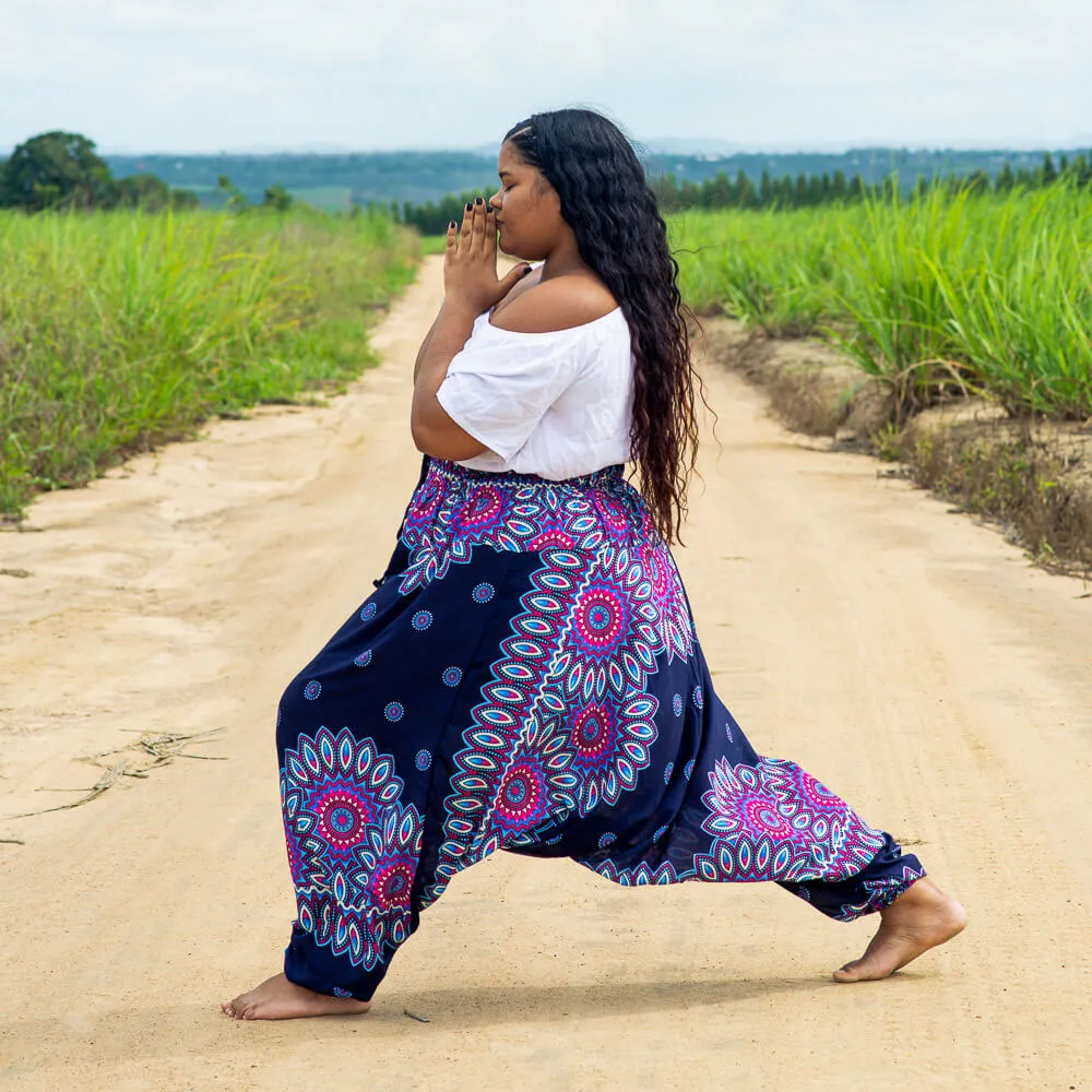 Plus Size Blue Lotus Pants