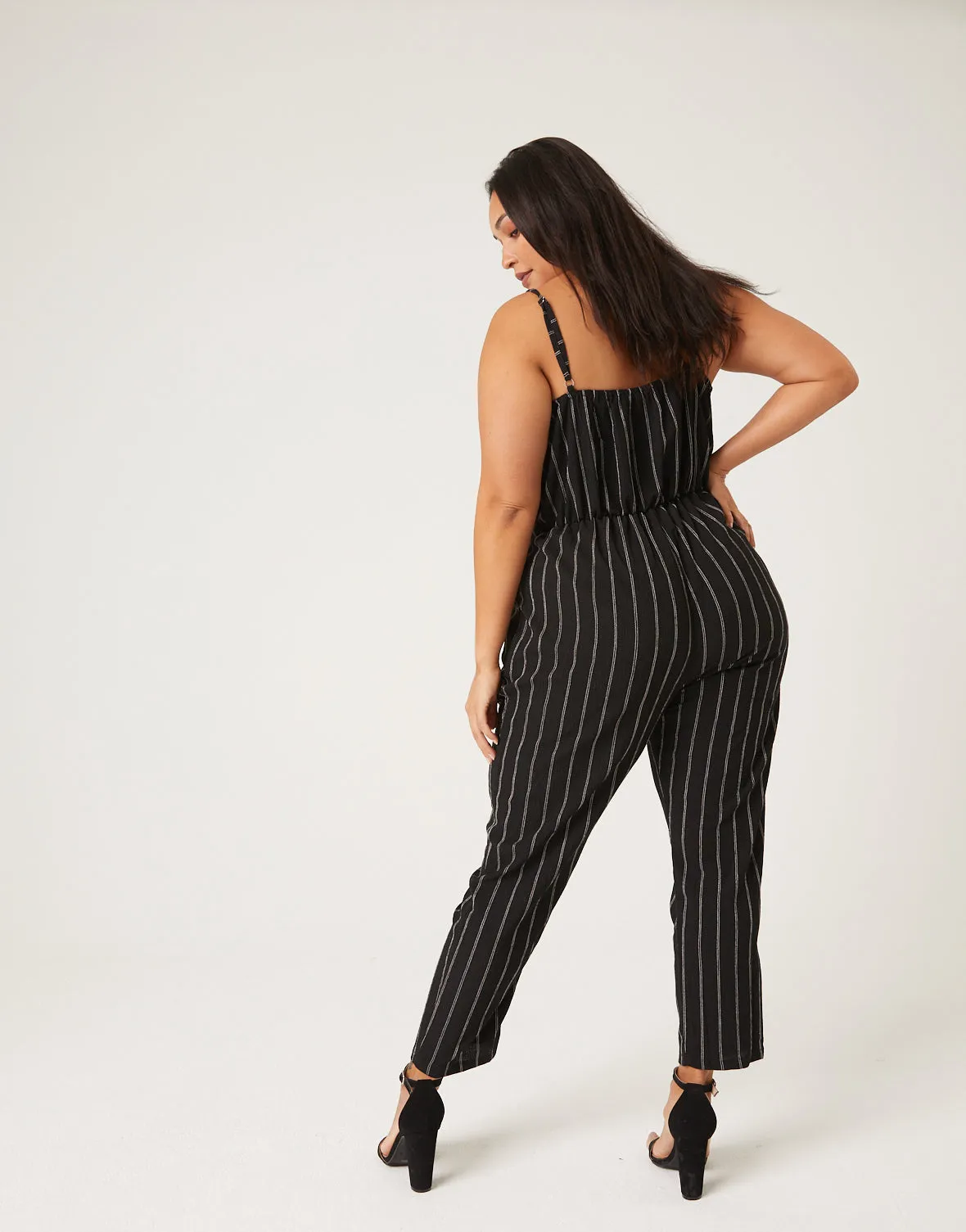 Plus Size Striped Tank Jumpsuit