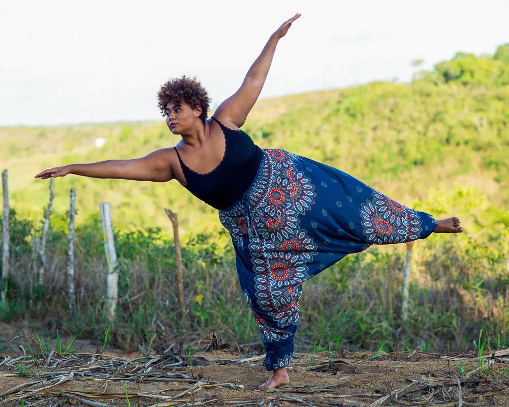 Plus Size Teal Lotus Pants