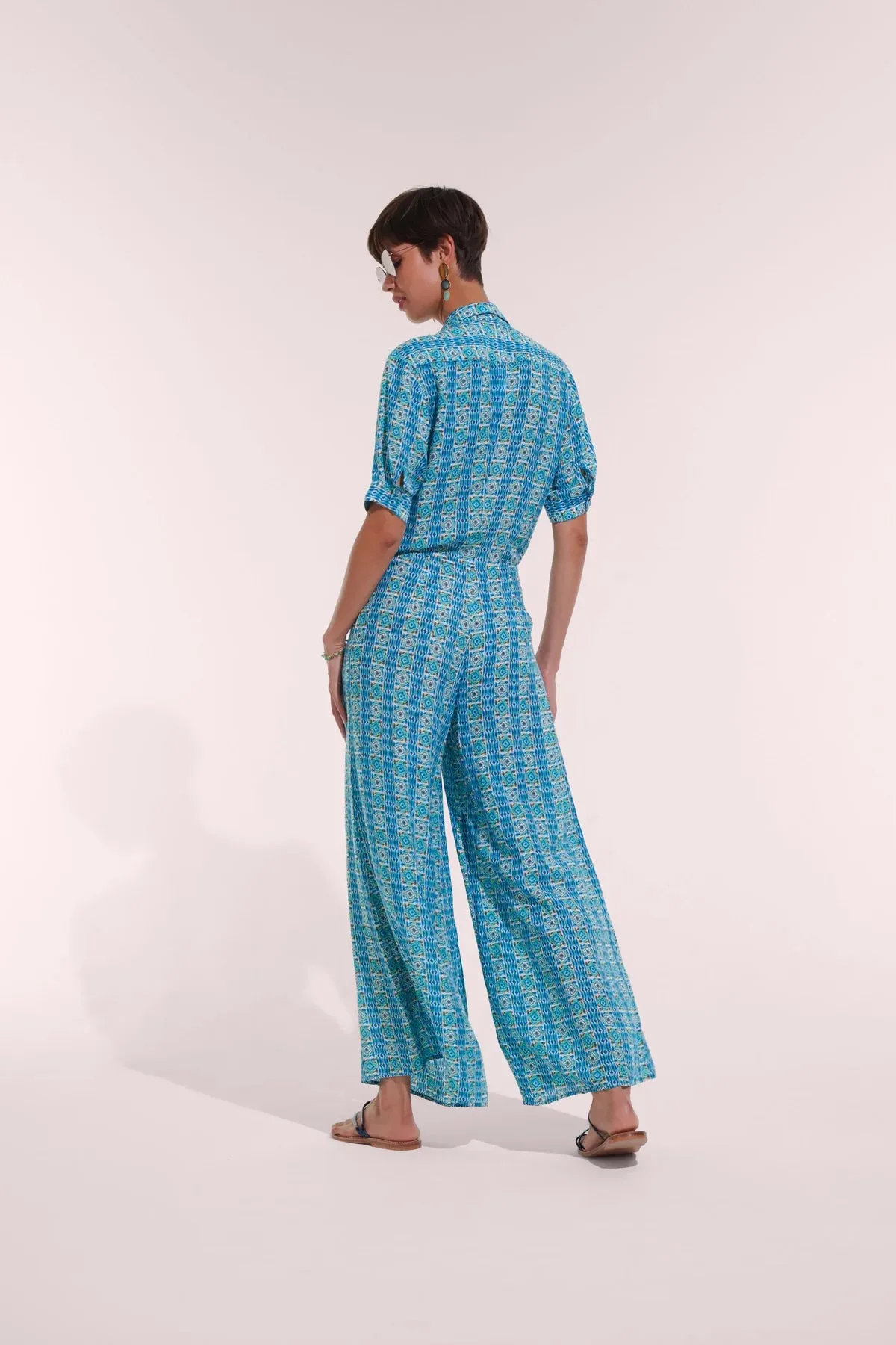 POUPETTE ST BARTH BETTINA JUMPSUIT IN AQUA COLEUS