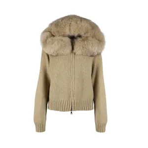 Pre Order:  Fox Fur Collar Knit Sweater