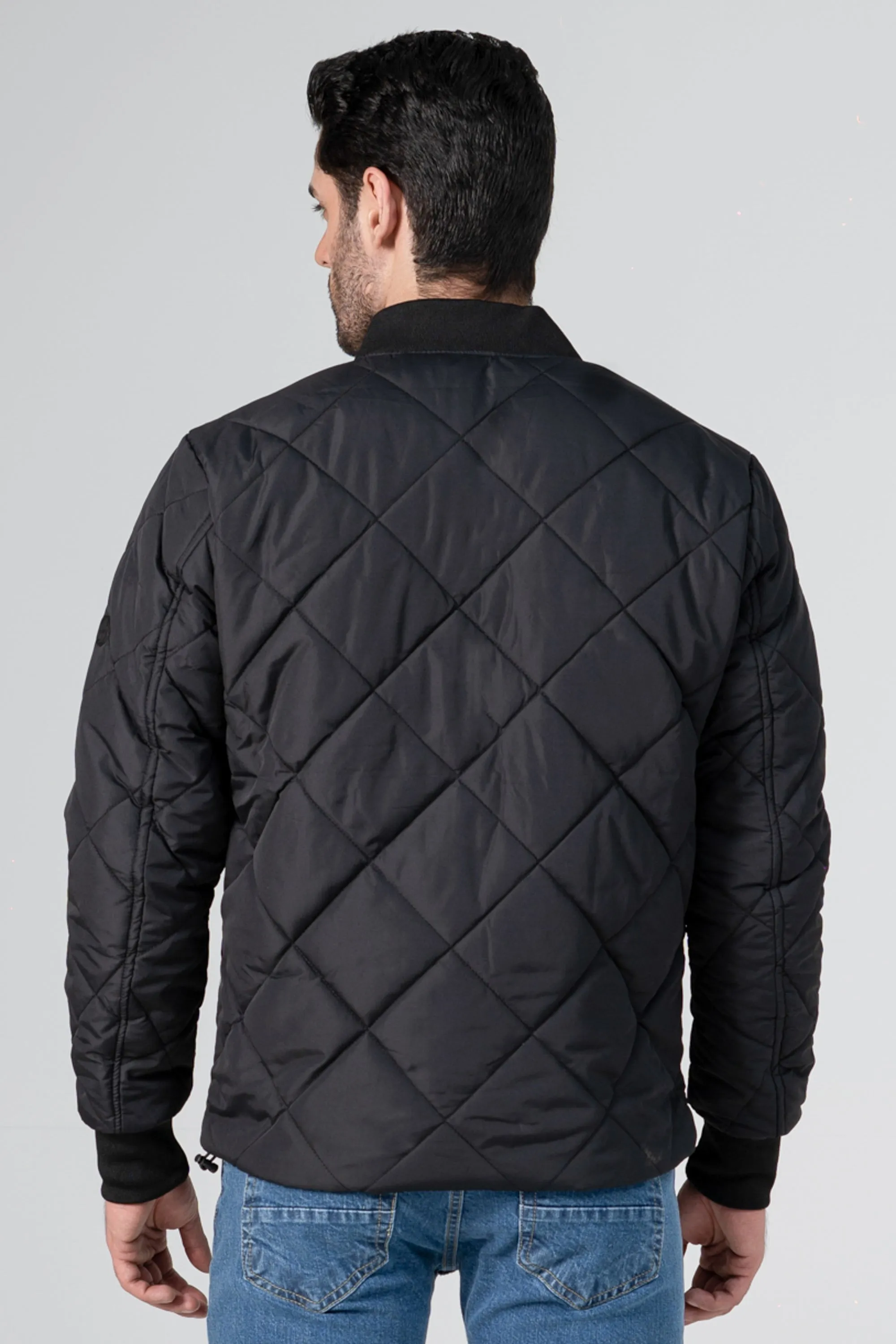 QUILTED BOMBER JACKET BLACK