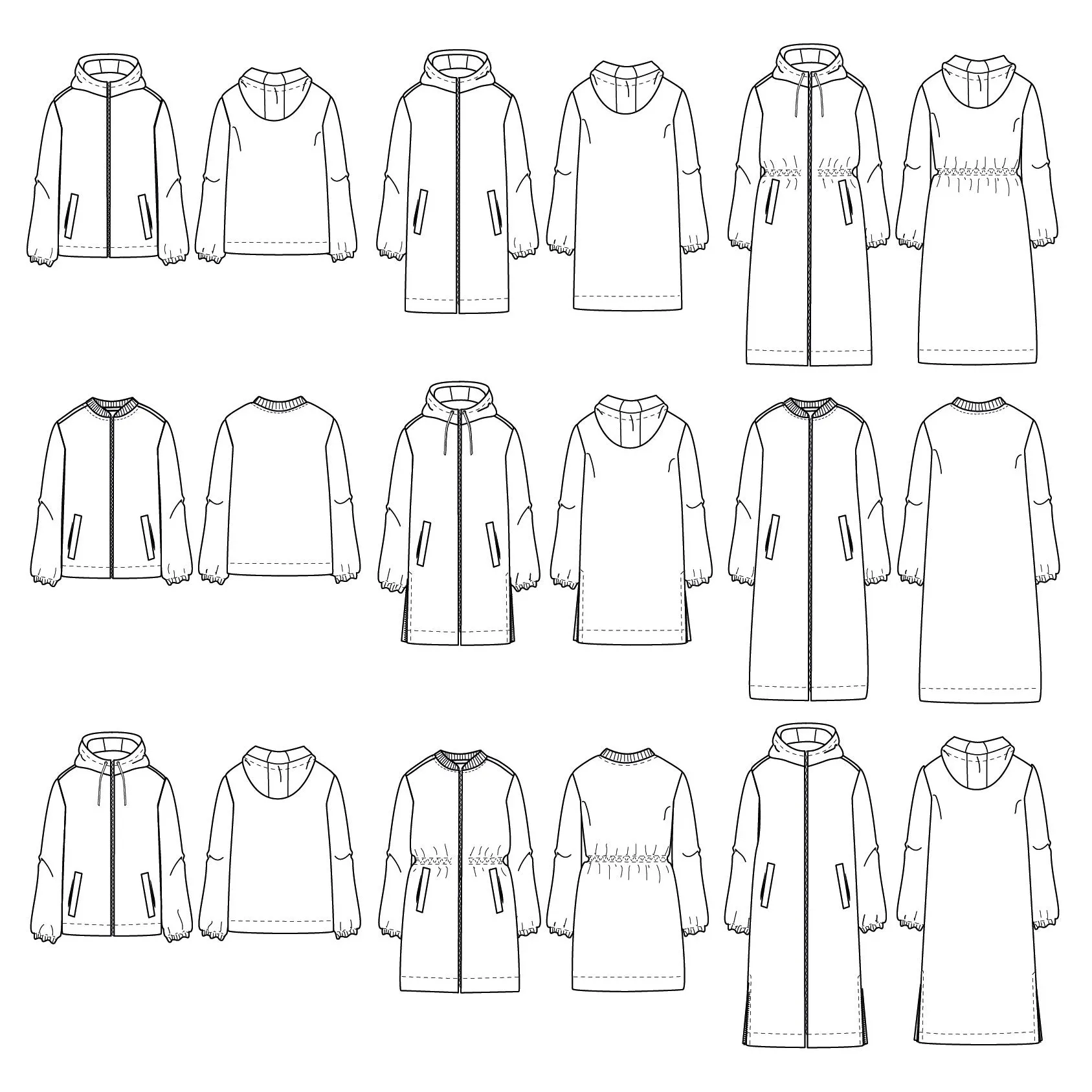 QUIMPER - Raincoat or parka - Women 32-52 - PDF Sewing Pattern