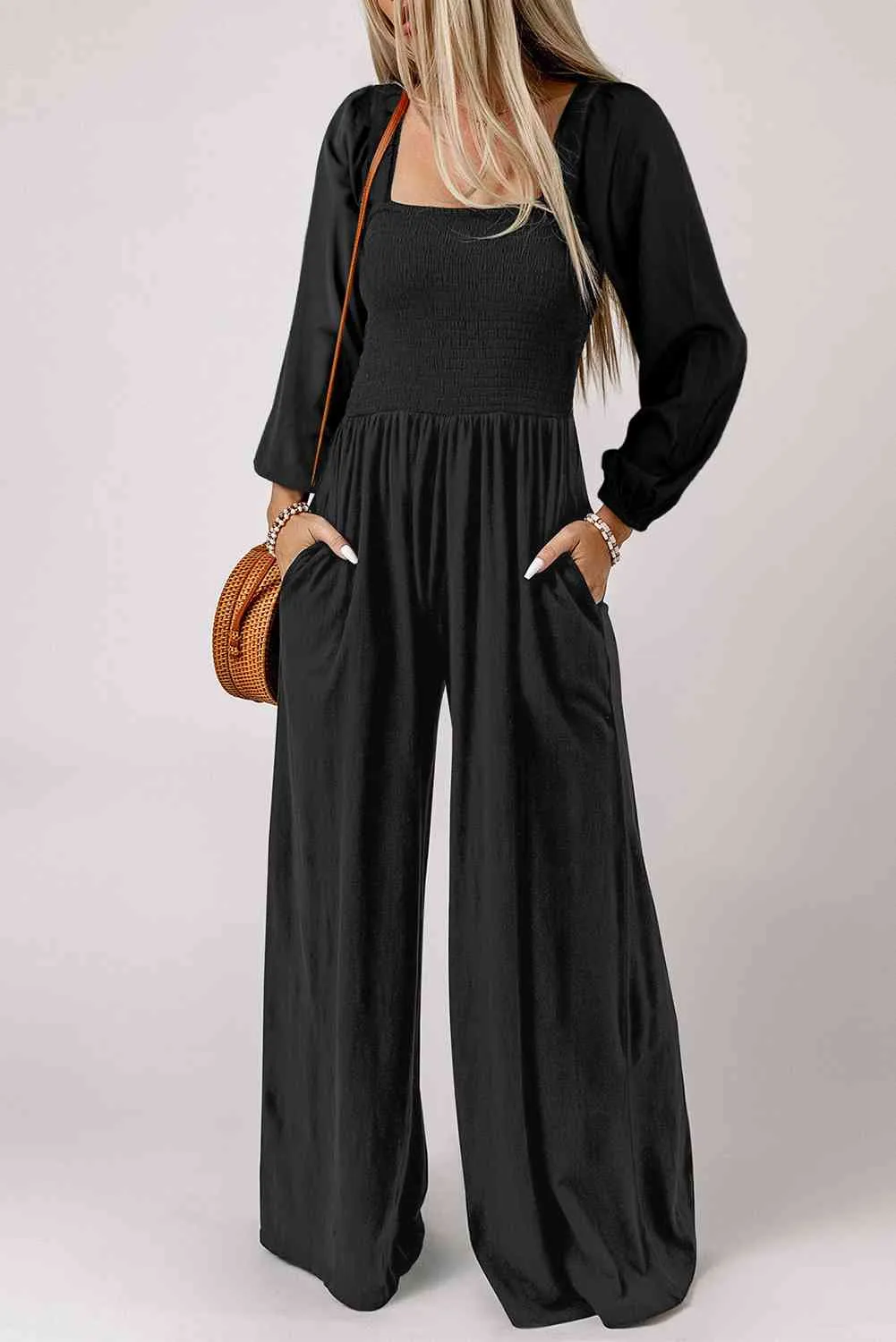 Raglan Sleeve Jumpsuit with Pockets