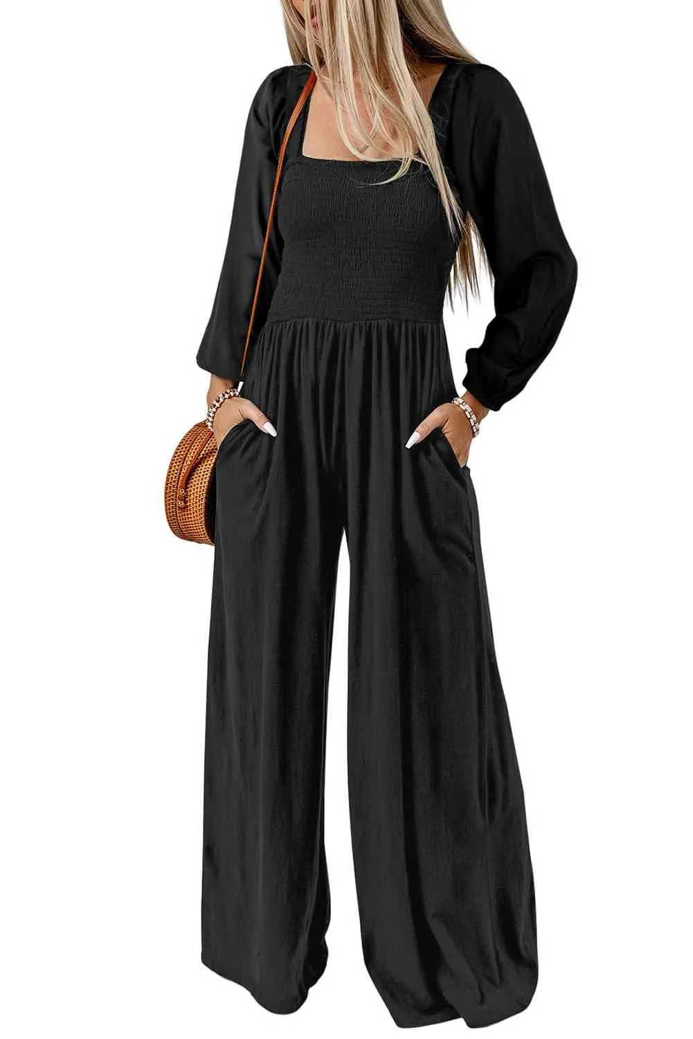 Raglan Sleeve Jumpsuit with Pockets