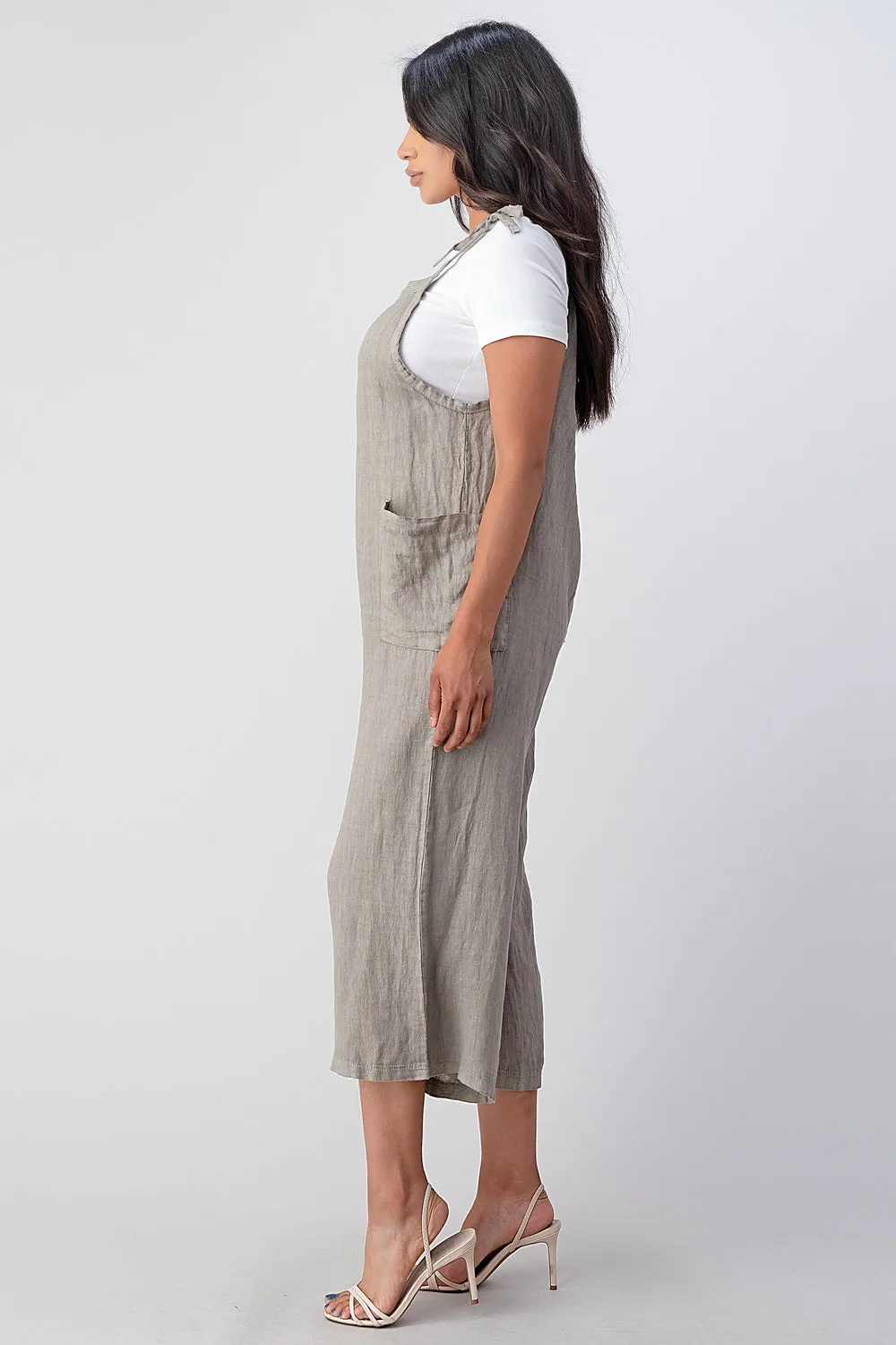 Raw Moda Sides Adjustable Linen Romper