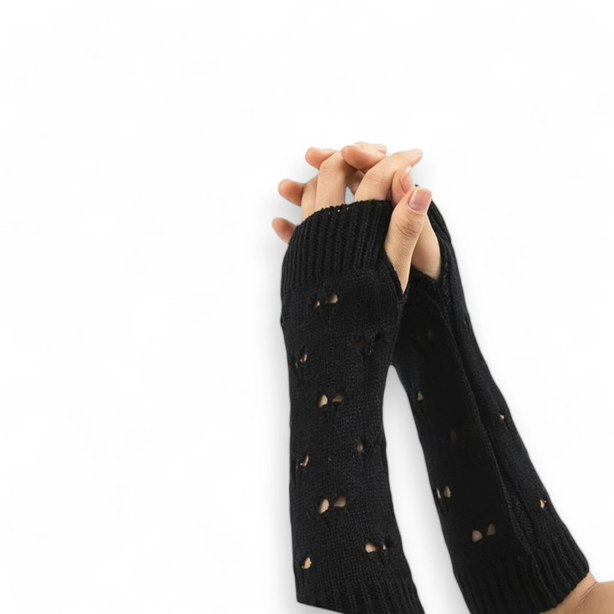 Ripped Long Arm Warmer Winter Gloves