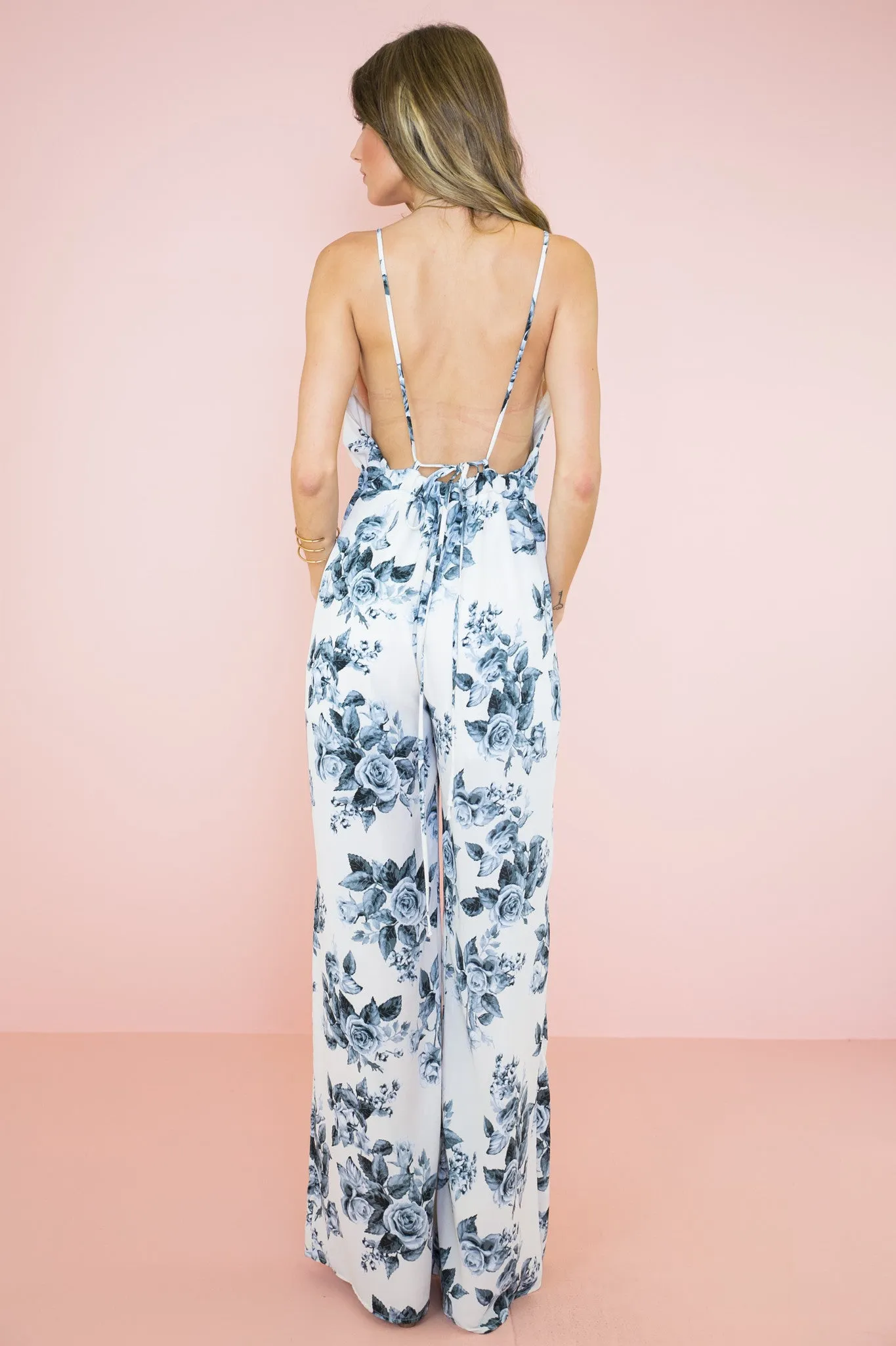 Rose Garden PLunging Jumpsuit