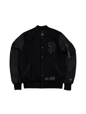 SAN FRANCISCO GIANTS X ALPHA X NEW ERA WOOL VARSITY MA-1 BOMBER JACKET