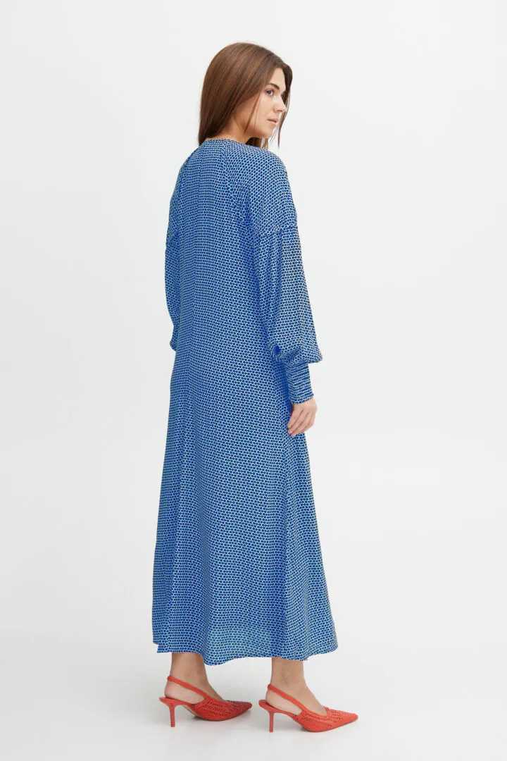 Savino Dress - Blue Printed