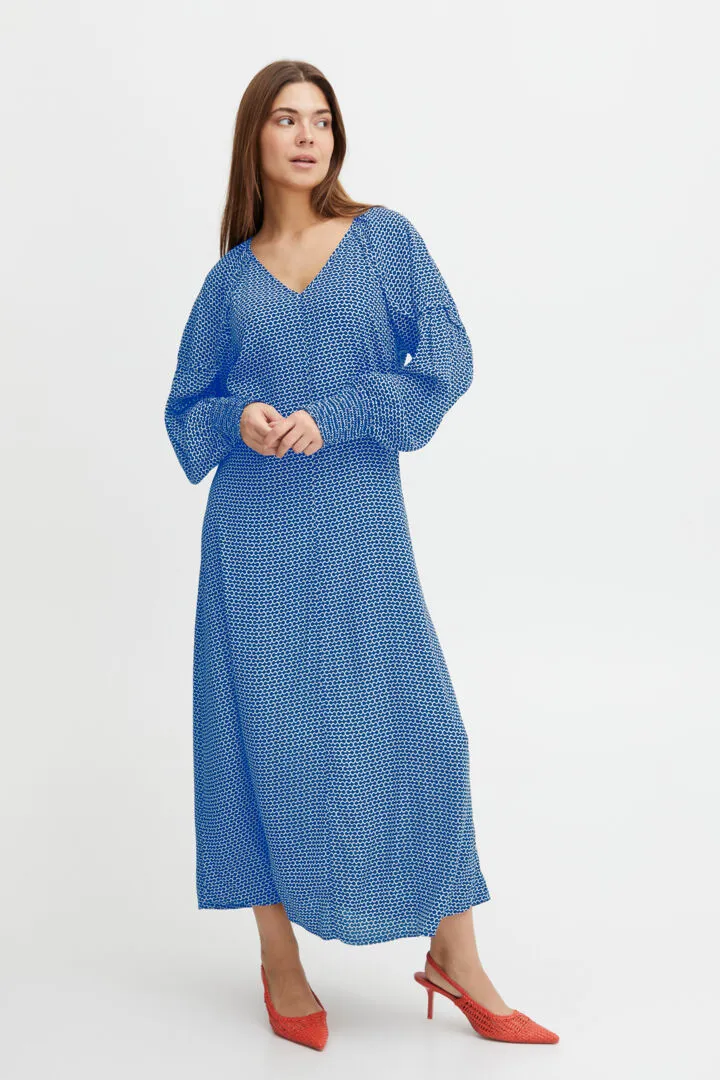 Savino Dress - Blue Printed