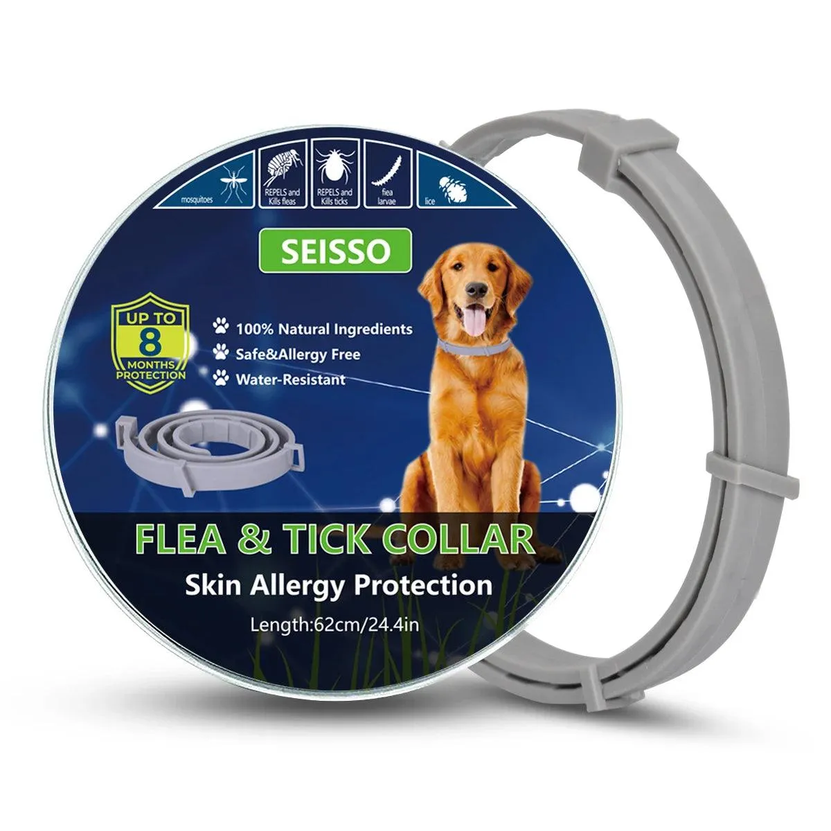 SEISSO Flea & Tick Repellent Collar