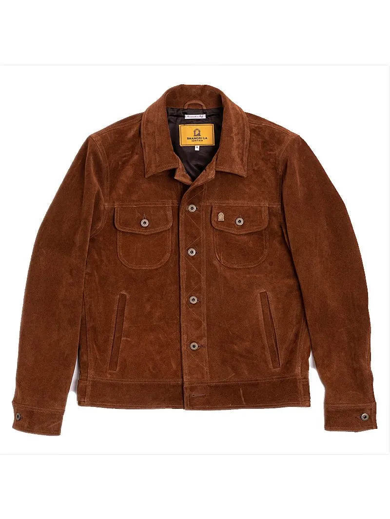 Shangri-La Heritage “Terracotta” Terra di Siena Suede Jacket