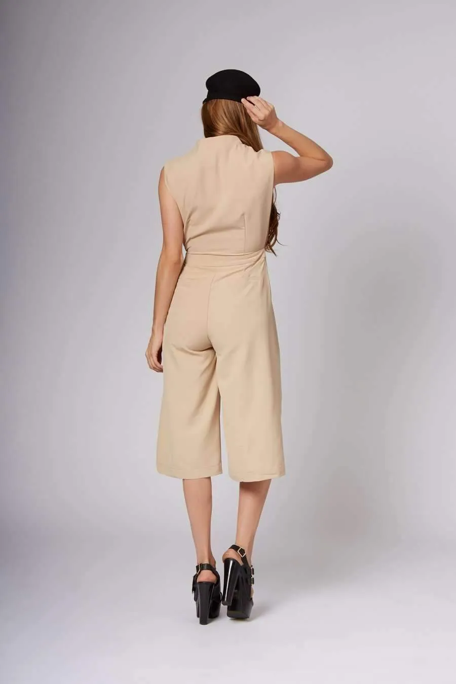 Simone Taupe Midi Jumpsuit