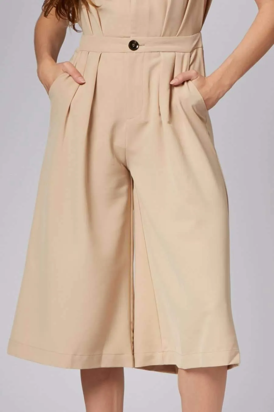 Simone Taupe Midi Jumpsuit