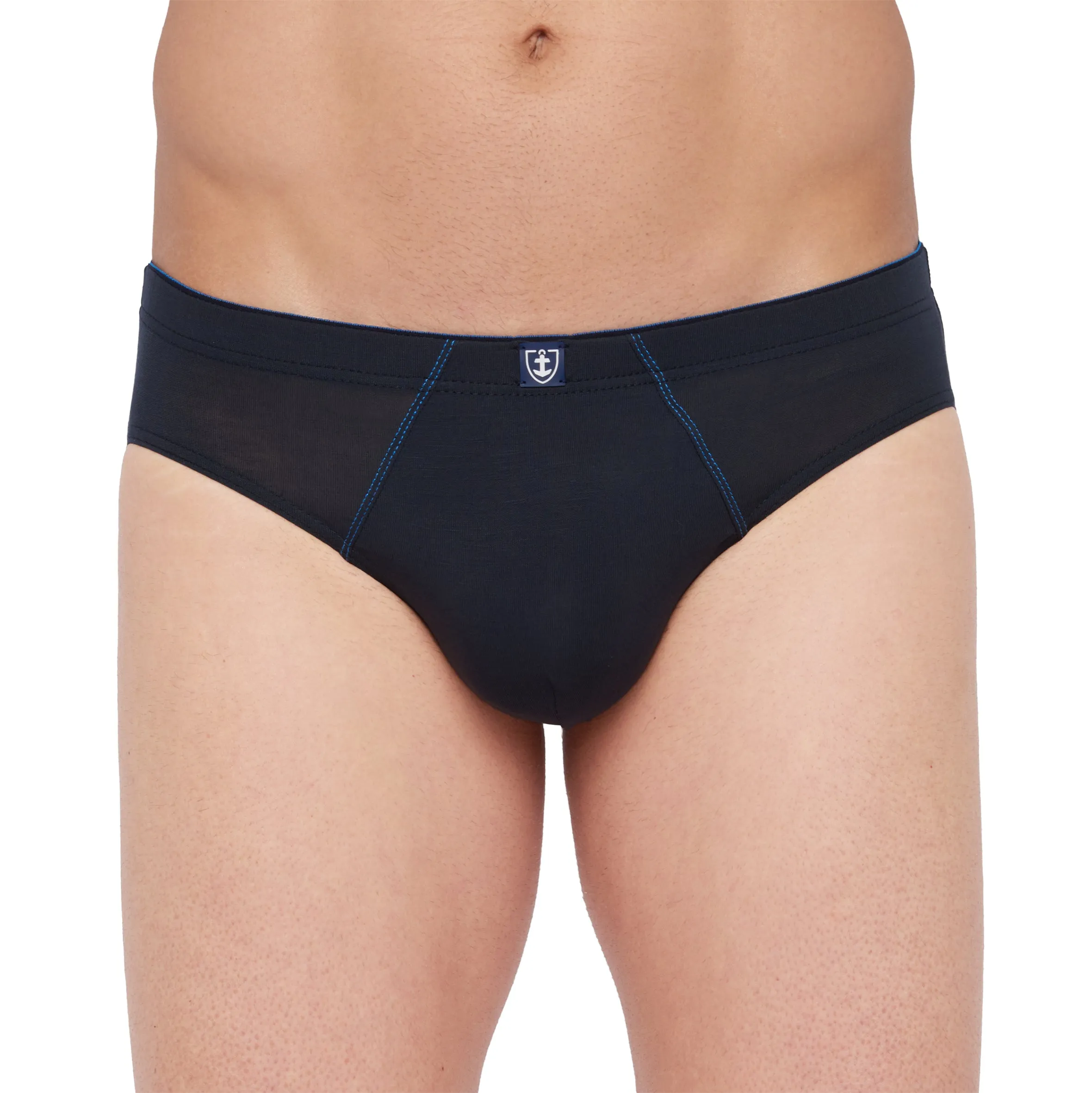 Slip Taille Basse bleu marine – Ceinture enrobée en Tencel Stretch Marine 403