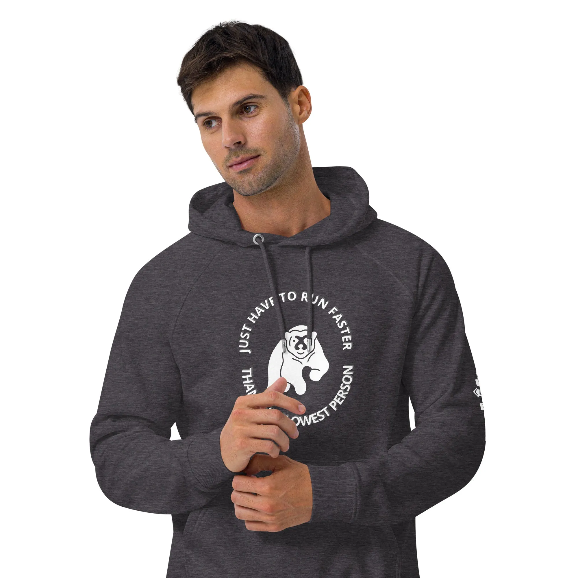 SLOWEST PERSON BEAR Unisex eco raglan hoodie