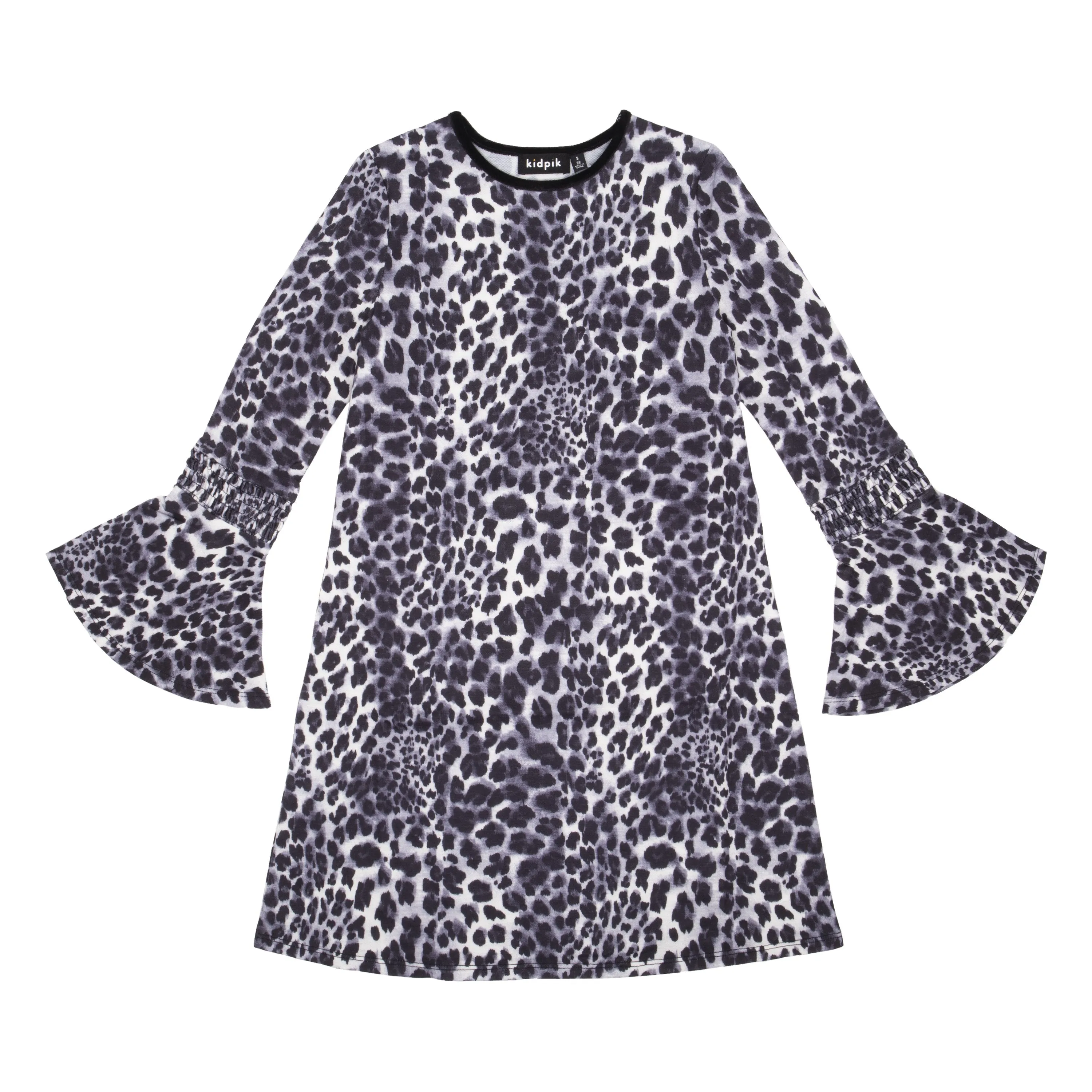 Snow Leopard Bell Sleeve Dress