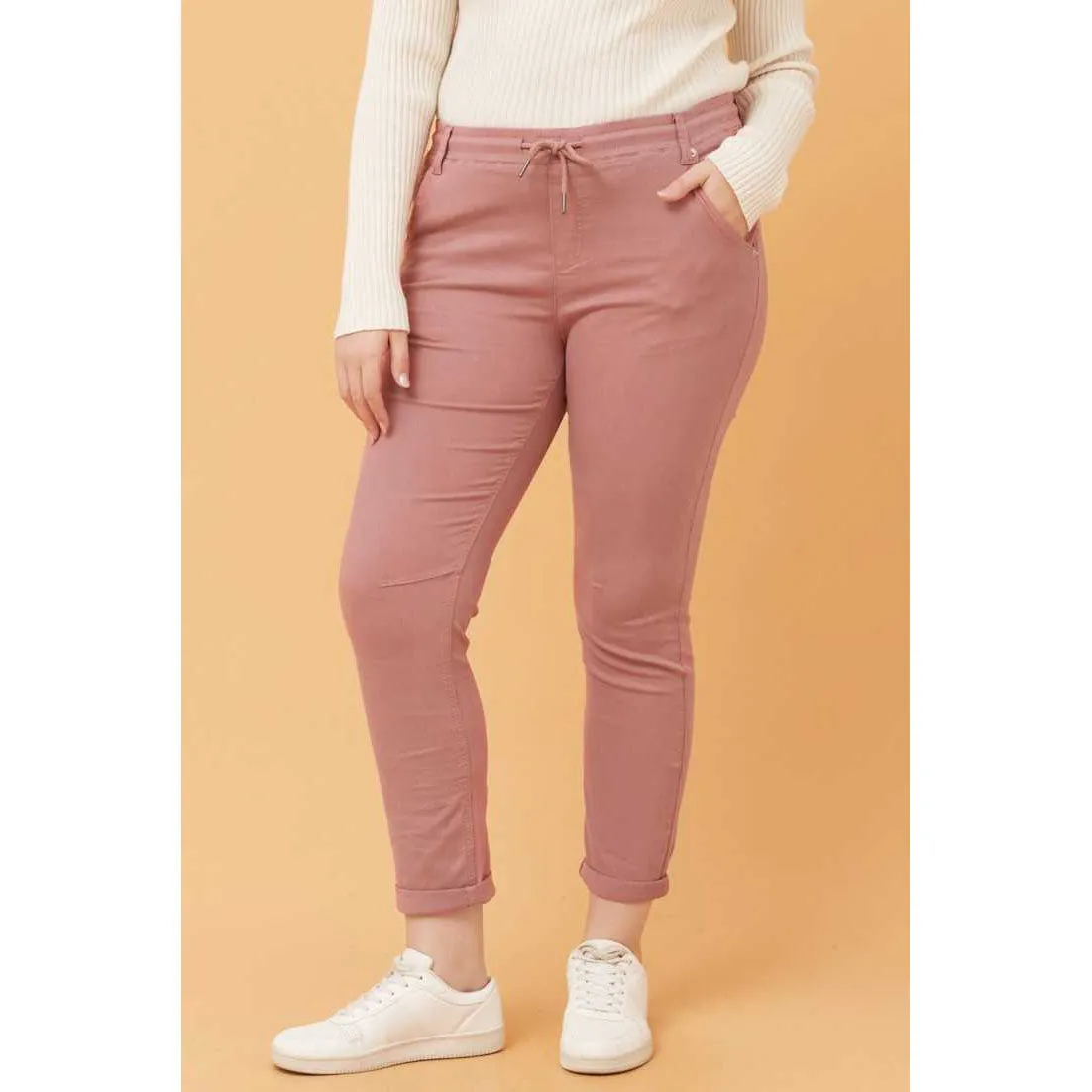 Solid Jogger Pant With Pockets - Rosewood