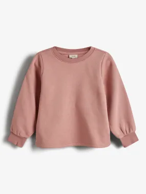 Sweatshirt w. Curved Hem - Kids - Dusty Rose